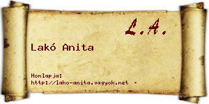 Lakó Anita névjegykártya